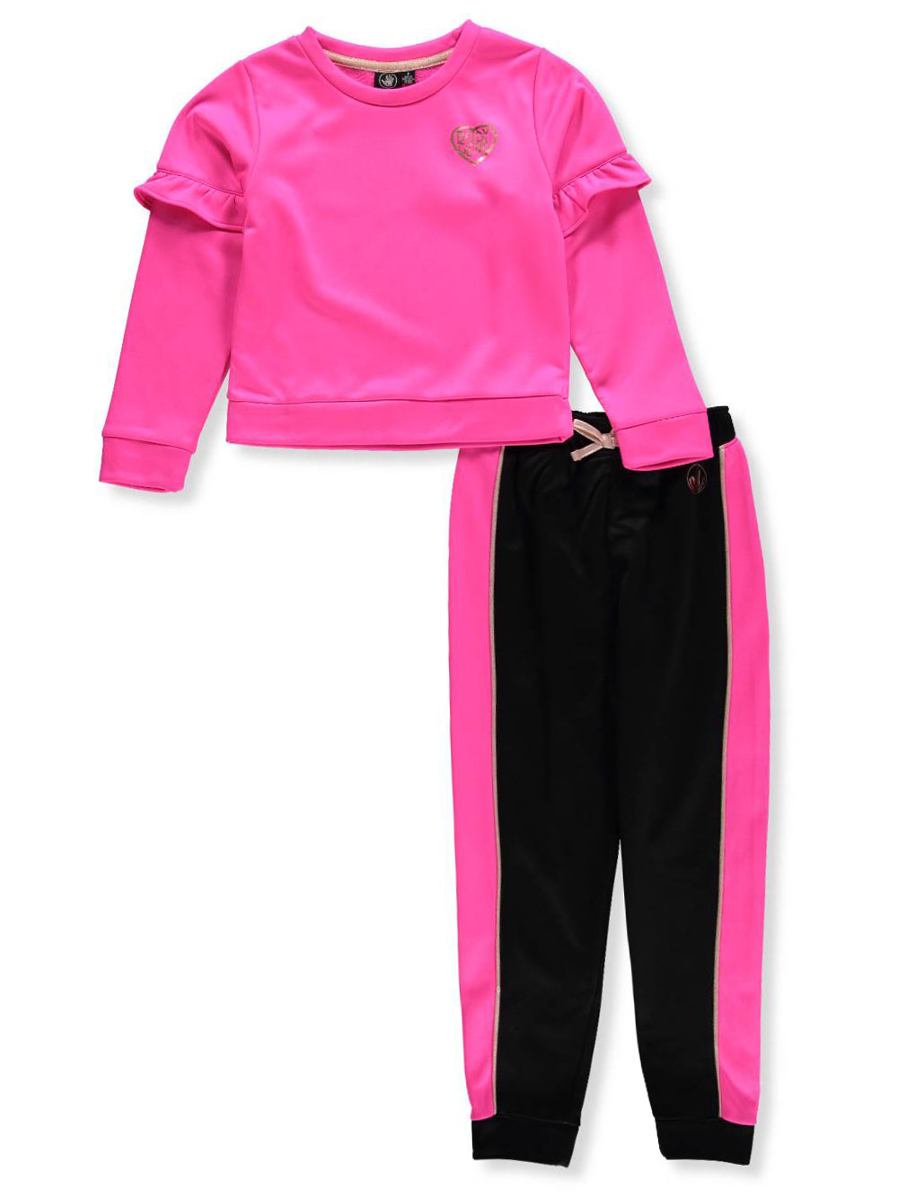 DKNY Baby Girls/' Metallic-Trimmed 2-Piece Sweatsuit Pants Set